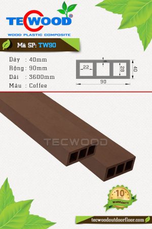 Thanh lam gỗ nhựa TecWood TW90 (40x90)mm