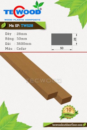 Thanh lam gỗ nhựa TWS28 (28x50mm)